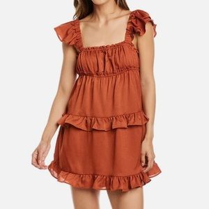 🟣 NWT WeWoreWhat Flirty Ruffle Dress